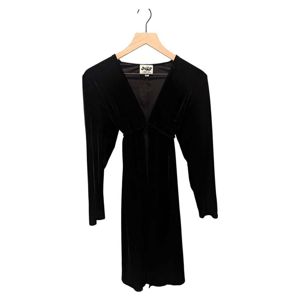 Vintage 1970s/80s JUMP Apparel Co Long Velvet Wrap Jacket Made in USA Halloween